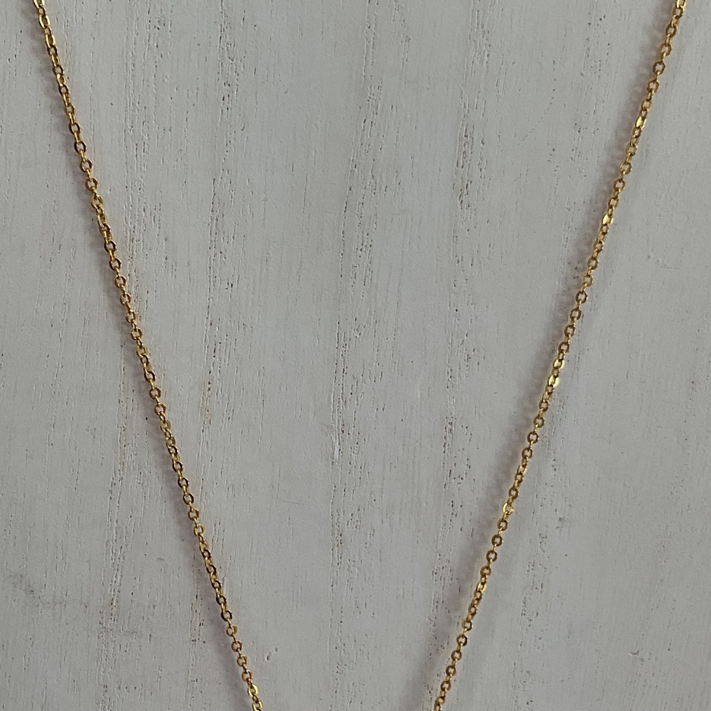 Amethyst pendant necklace dainty gold link chain floral design 18” - Picture 5 of 10